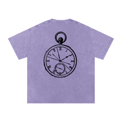 Roman numeral stop watch Oversized Cotton T-Shirt